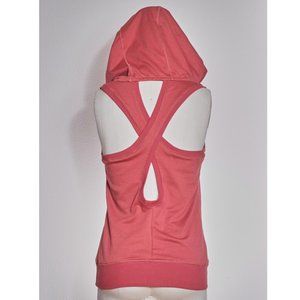 HOLOGRAM: Criss-Cross back, coral hoodie